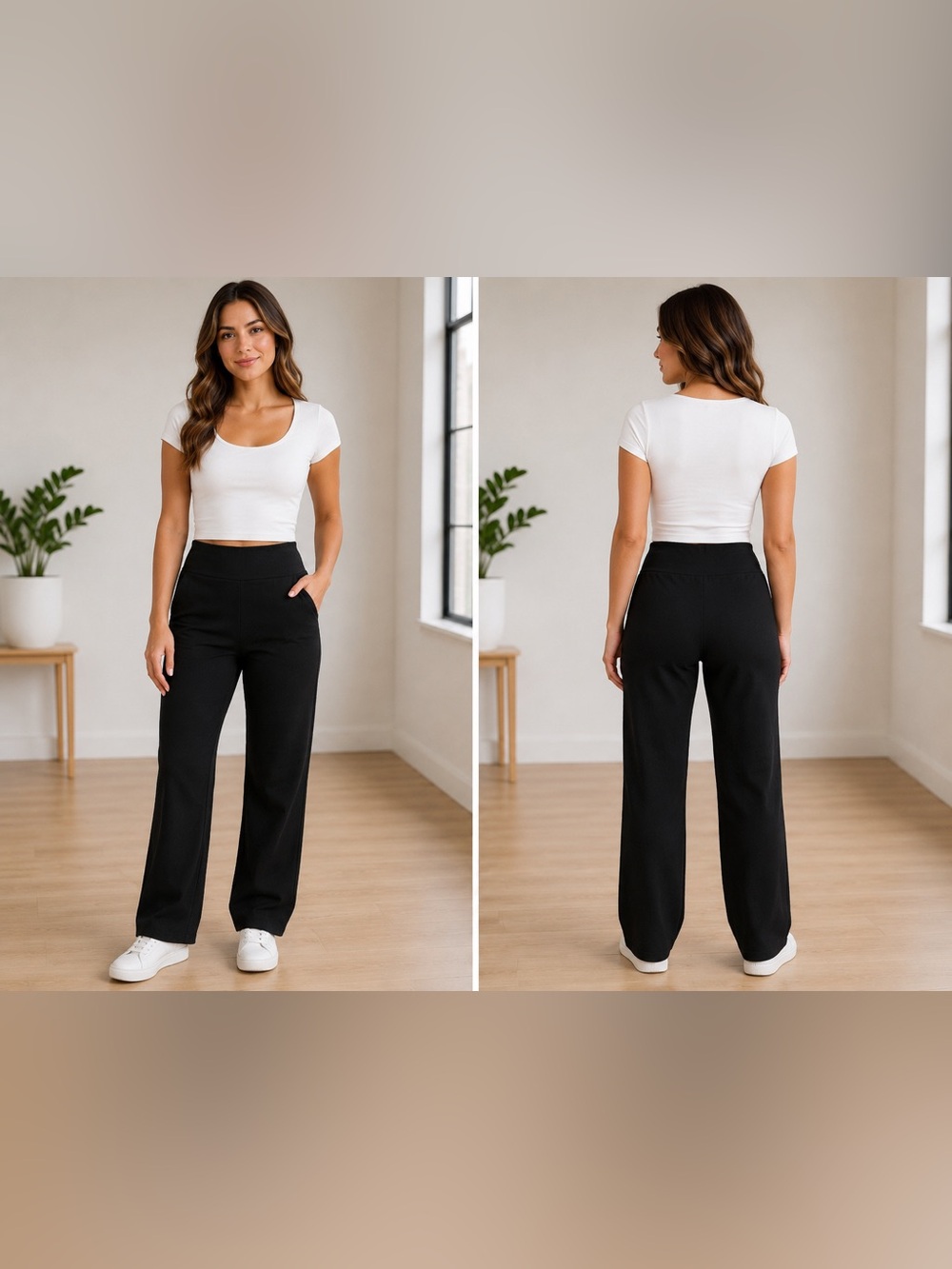 Liz Claiborne Career Women’s Black High-Rise Straight Leg Pants size 10
